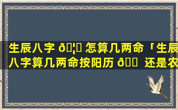 生辰八字 🦍 怎算几两命「生辰八字算几两命按阳历 🐠 还是农历」